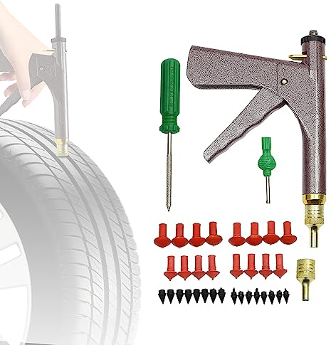SUONTY Auto Reifen Reparaturset, Tubeless Reifenpannen-Reparaturset mit Stopfen für Motorrad, Auto und Roller, 16 Pilzpfropfen