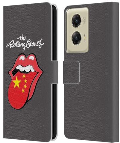 Head Case Designs Officially Licensed The Rolling Stones China International Licks 1 Leather Wallet Case Compatible with Motorola Moto G Stylus 5G (2024)