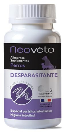 NEOVETO - Vermipurge - Vermifuge pour Chien en comprimés naturels - Actifs agréés par Les Services Vétérinaires Français - Fabriqué en France - Facile à administrer - 15 comprimés (Version espagnole)