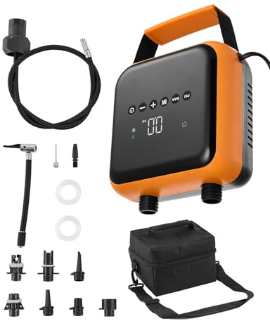 VEVOR Bomba para Tabla de Paddle Surf, 275,7 kPa de Alta Presión, Inflado y Desinflado de Doble Etapa, con Apagado Automático y Conector para Coche, para Tablas de Paddle Surf Inflables, Campaña