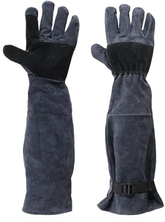 Celuicion Anti-Mordidas Guantes de Trabajo Gruesos, 60cm Duraderos Guantes Manejo de Animales para Bañarse, Arreglarse, Soldar, Manipular Perros/Gatos/Aves/Serpientes/Loros/Lagartos/Reptiles