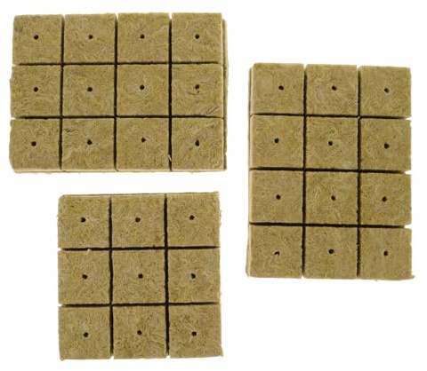 YOSADIER Blocchi per Vivai in Lana di Roccia 50X50X40 MM Substrato Idroponico Biodegradabile per Coltivazione Senza Suolo Set per Propagazione Piante in Serra e Giardinaggio