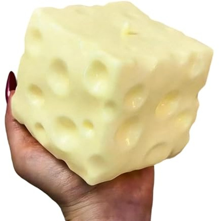 Large Cheese Squishy1 Square, Lovely Unbreakable Giant Cheese Block Squishy1 Fidget Stress Ball, Cute Mochi1 Sensory For Men Women Kids