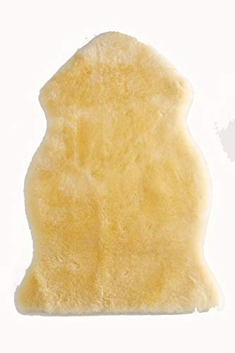 Merauno Manta de piel de cordero, para bebé, para salón, cochecito, asiento de coche, certificado Öko-Tex 80/90/100/120 cm, color dorado (natural/medical, 70-80 cm)