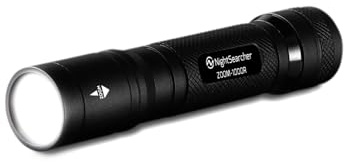 NightSearcher uppladdningsbar ficklampa – zoom 1 000R ficklampa – ultraljus LED-ficklampa, 1 000 lumen kraftfull LED-ficklampa, batteridriven LED-handficklampa