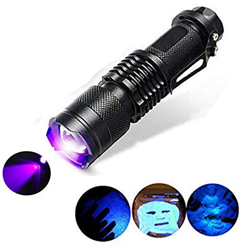 modaao UV Flashlight Torch,One Mode 300LM Zoomable 396nm UV-Ultraviolet LED Blacklight for Detecting Pet Dog Stains Checking Passport Money,Cosmetic and More