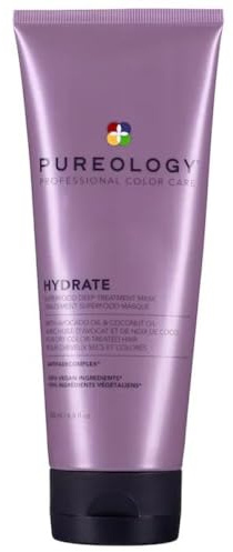 Pureology Hydrate, Superfood Deep Treatment Hair Mask, For Medium to Thick Dry, Colour Treated Hair, Vegan Formulas, Sulphate Free for a Gentle Cleanse, 200 ml