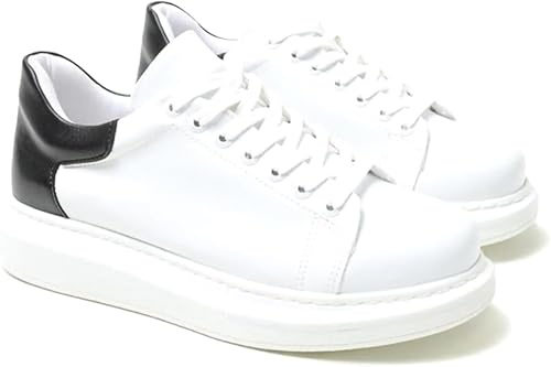 Solaress 547 - Zapatillas de Hombre, Piel, Sneaker Casual, Blanco N, 41 EU