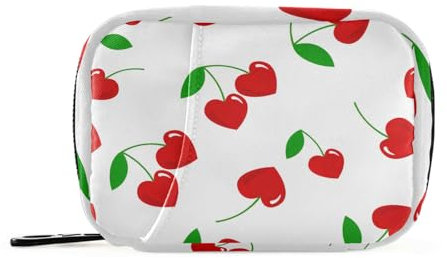 Pillendose mit Kirschherzen zum Valentinstag, für 7 Tage, kleine wöchentliche Vitaminpräparate, mit Reißverschluss