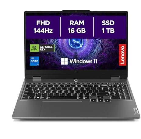 Lenovo LOQ Notebook Gaming 15.6 FHD (1920x1080) 144Hz, Intel Core i7-13650HX, RAM 16GB, 1TB SSD, NVIDIA GeForce RTX 4060 8GB GDDR6, Windows 11, Tastiera Retroilluminata - Luna Grey