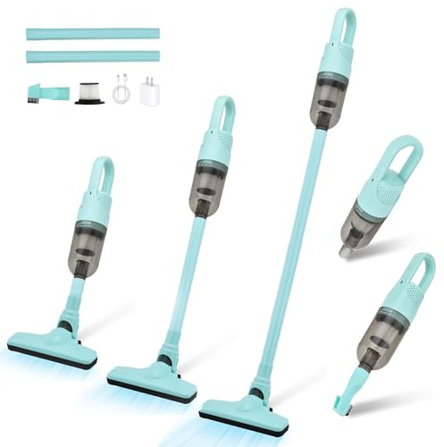 TROURAY Handheld Vacuum Cleaner,Ultra-Lightweight Mini Portable Vacuums for Home, 6 in 1 Stick Vac Cleaners for Car,Pet Hair(Green Cordless)