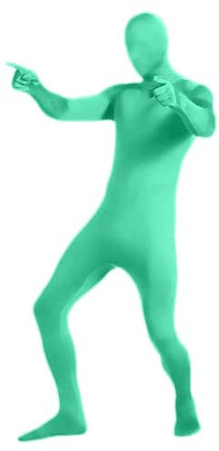 Mens Womens Full Body Open Face Costume 1Piece Unitard unisex dancewear,Full Bodysuit Womens Mens Costume With Hood Spandex Unitard Body Suit, halloween fancy dress leotard Skin Tight (Z-1-Green, M)