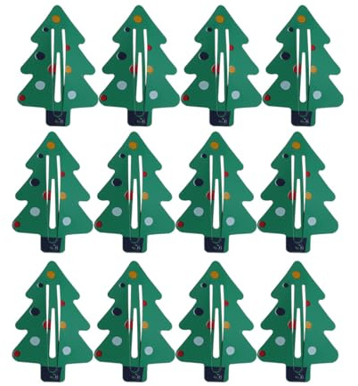 SWETRACE 12 Pièces Pinces à Cheveux de Noël pour Garçon Fille Filles et Adolescents Barrettes Motif Sapin Vert Accessoires Cheveux Festifs pour Bébés et Jeunes Filles