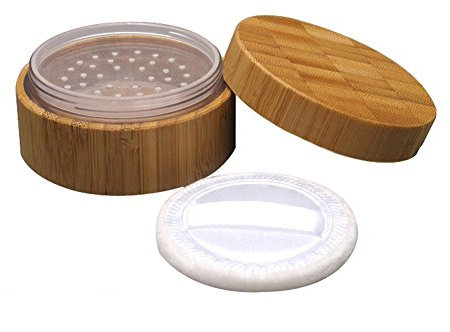 30g 1 unze Leere Tragbare Umwelt Bambus DIY Comestic Make-Up Lose Pulver Container Jar Fall Halter mit Schwamm Puderquaste und Sichter Baby Puderquaste Kit Foundation Kosmetische Box