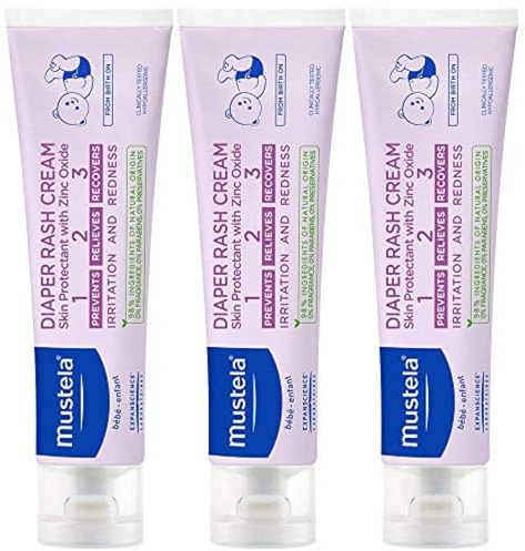Mustela Baby Diaper Rash Cream 123 - Skin Protectant with Zinc Oxide - Fragrance Free & Paraben Free - with 98% Natural Ingredients - 3.8 Oz