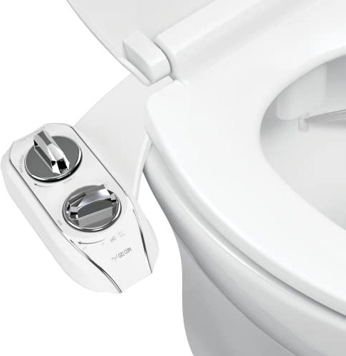 LUXE Bidet NEO 120 Plus – Next-Generation Bidet Toilet Seat Attachment with Innovative EZ-Lift Hinges and 360° Self-Cleaning Mode (Chrome)