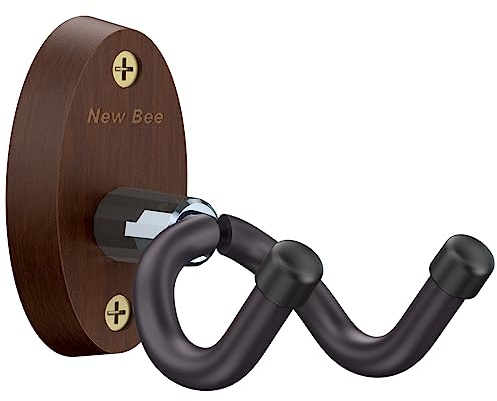 New Bee Guitar Wall Mount Hanger, Guitar Hanger Wall Hook Holder Stand Bracket with Screws, Guitar Wall Hangers Fits All Size Ukulele Guitars Bass Mandolin Banjo, V-Shaped, Easy to Install