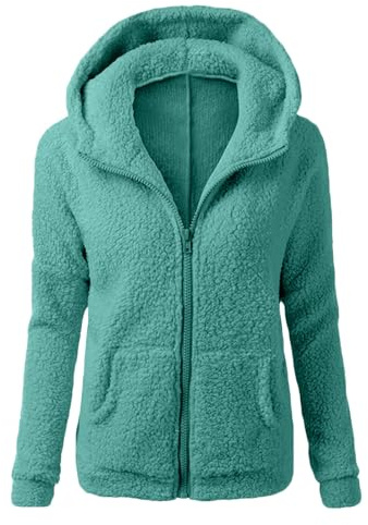 2025 Chaquetas de Felpa Suave para Mujer Cálida Cremallera Abrigo con Capucha Casual Suéter Ligero y Cómodo Sweatshirt Hoodie Talla Grande Rapa Mjuer Invierno Blusas Tops Cazadora Jersey