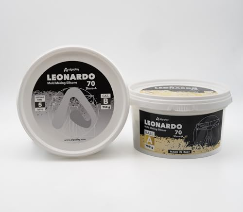 Leonardo 70 Silicone 1.5 KG - Silikonkautschuk in der Härte 70 Shore-A. Für Formen, die selbst kleinste Details originalgetreu reproduzieren. Schneller Halt in 5 Minuten.