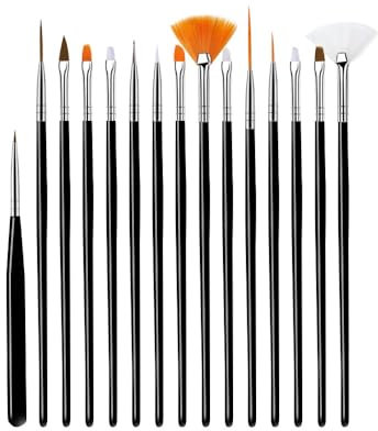 BinPhorm Gâteau Peinture Brosse Ensemble,15 PCS Pinceaux à Gâteau Fondant Pâtisserie Décoration Brosses Kit de Peinture de Gâteaux pour Biscuit Dessert Chocolat DIY