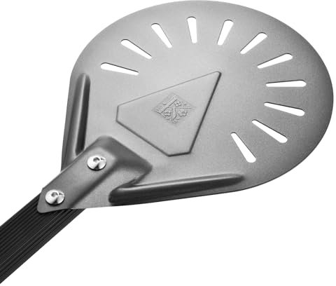 Pizza Turning Peel with Vintage Embossed Initials – Ideal for Outdoor Pizza Ovens – Perfect Pizza Turning Tool and Great Father's Day Gift and BBQ Stocking Stuffer (K)