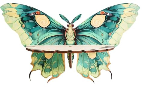 Sdjdhej Butterfly Shelf Crystal Shelf, 1 Pcs Green Wooden Fengwei Butterfly Storage Rack Crystal Display Rack Wall Decoration Home Decoration Wall Rack Corner Rack