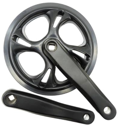 Perfeclan Ensemble de manivelle de vélo en Aluminium à Vitesse Unique, pièce de Rechange pour Plateau Simple léger, Trou carré, Ensemble de manivelle de 165 mm