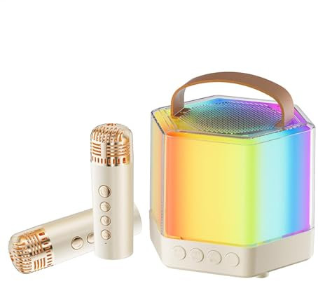 Altavoz portátil, Altavoz pequeño inalámbrico, de Sonido Fuerte de 4.1 x 3.4 Pulgadas con micrófono, Tweeter Recargable para Karaoke, transmisión de música, Llamadas inalámbricas