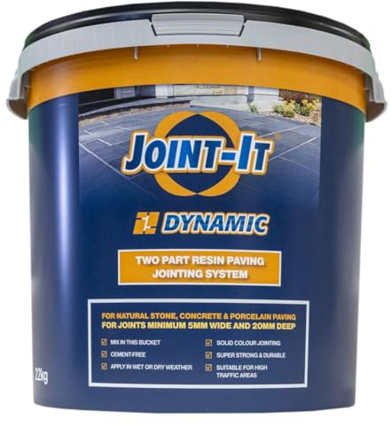 Joint-it Dynamic Two Part Resin Paving Jointing System, Black, 22.5kg, for Natural Stone and Concrete