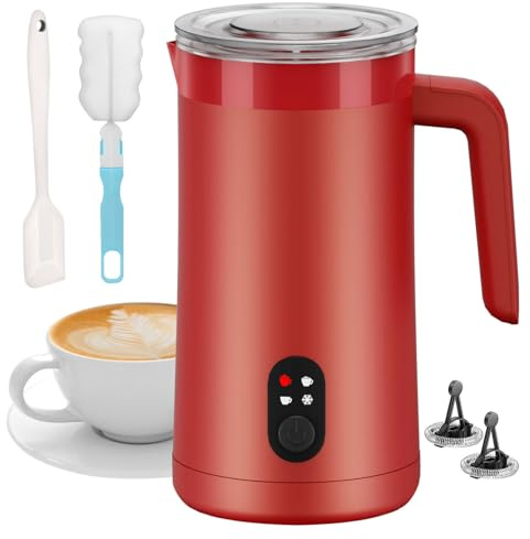 Ovetedot Montalatte 4 in 1 per schiuma di latte calda e fredda (rosso)