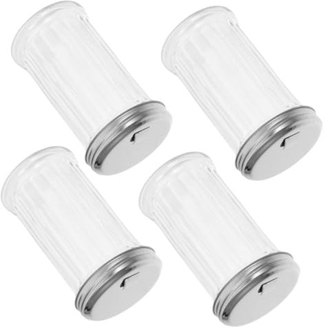 GLEAVI 4 Pezzi Bottiglie Trasparente per Condimenti Shaker da Contenitori per Spezie Facili Utensili Versatili e Ristoranti