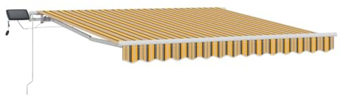 vidaXL Einziehbare Markise Mehrfarbig 300 x 250 cm Stoff und Stahl, Garten und Terrasse, moderner Markisen, wetterfester Sonnenschutz, Flexibles Dach, perfekt für draußen