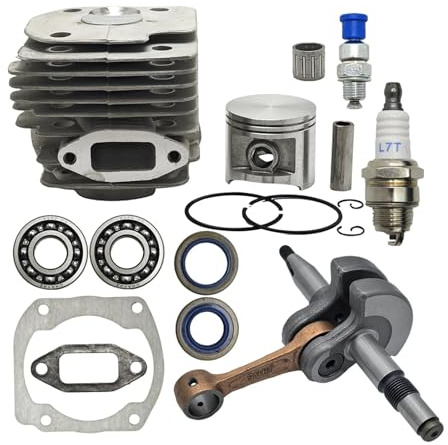 UYTGFO Passar till Husqvarna 372 365 371 362 Motorsågsnålbur NIKASIL PLATE 50mm Cylinderkolvsats Vevaxellager Dekompressionsventil