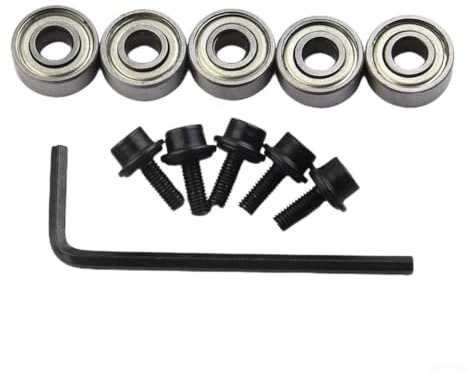 Oberfräsen-Bit-Lagersatz für bündige Verkleidung mit 4,76 mm Innen- und 12,7 mm Außendurchmesser, oberer Schaft, Stahlfräser inklusive Kugellager, Schrauben, Sechskantschlüssel