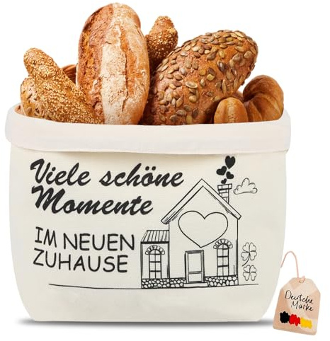 VIBINHO Bolsa para Pan de Algodón 100%, Regalo de Mudanza para Nueva Casa, Bolsa Alimentaria Lavable y Plegable, Multiuso para Pan, Frutas, Verduras y Especias (Blanco)