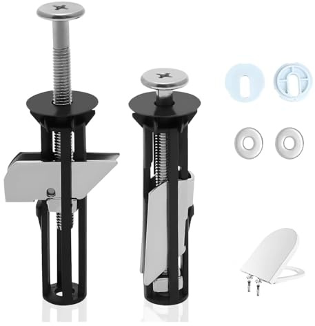 Kit Universal de Tornillos para Asiento de Inodoro,2 Piezas de Acero Inoxidable con Tuerca,Fijación de Bisagra de Liberación Rápida,Accesorios de Mantenimiento y Reparación para Tapa y Base de WC