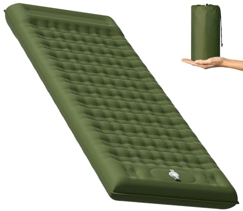 MAMBAKOTR Colchoneta aislante autoinflable para cama de campamento, colchón de aire para camping, tienda de campaña, cama de camping, esterilla de playa, inflable, accesorio para aparatos