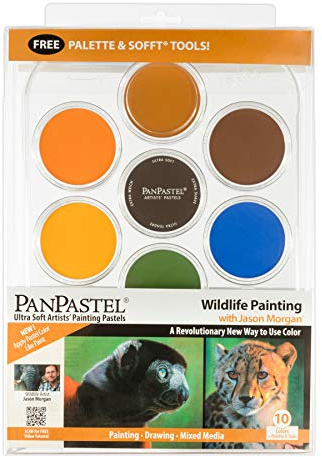 PanPastel Artist Pastels by GOLDEN, Wildlife Painting - Jason Morgan Set, 10 Color, Professional Artist Pastels, Unique Pan Format (cake-like)