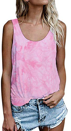 Maglietta da donna senza maniche, estiva, vestibilità larga, 964 rosa, L