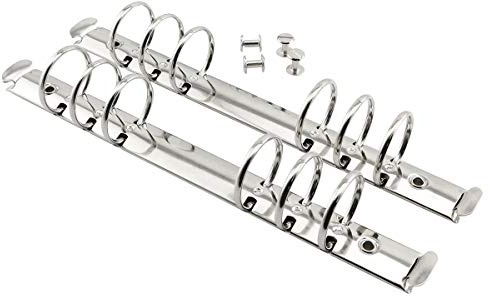 heyous 2 pz A5 Notebook 6 Fori Raccoglitore Ad Anelli Meccanismi Diametro 3 cm Colore Argento Metallo Clip Anello Raccoglitore FAI DA TE Riempimento Cartella di Archiviazione Accessori