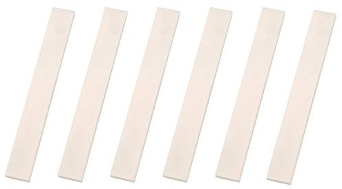 Alnicov Knochenrohlinge für Akustikgitarre, Steg, Rohling für Akustikgitarre, klassische Gitarre, Mandoline, Banjo, Ukulele, 80 mm, 6 Stück