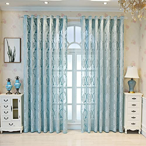 M&W DAS DESIGN Gardinenschal halbtransparent Vintage Retro Barock Dekoschal Stoff Ösenschal Voile Fensterschal Stickerei Jacquard Stores Gardinen