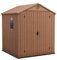 Keter Darwin Outdoor Apex Double Door Garden Storage Shed 6 x 6ft Brown Evotech+ Wood Look and Feel | Fade Free | All Weather Resistant | Safe and Secure | Zero Maintenance | 15 year Warranty