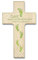 Uljö Kinderkreuz Holzkreuz ''Gott segne und behüte dich'' Füße blau (grün), 9x15 cm