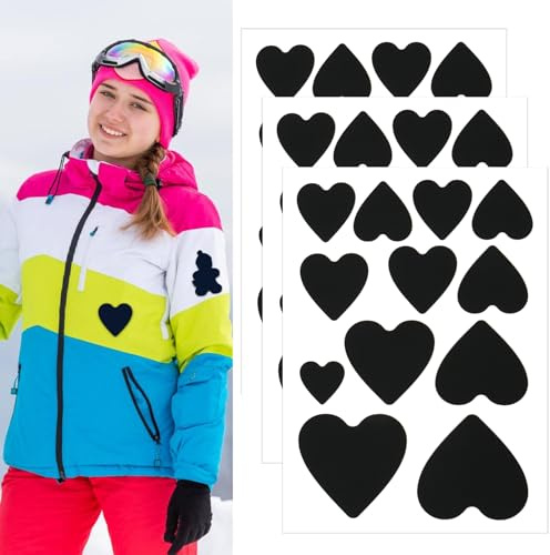 Skystuff 36 Stück Selbstklebende Reparaturflicken für Daunenjacken, Wasserdichtes, Selbstklebend Stoff, Nylongewebe zum Reparieren von Löchern in Kleidung, Zelt-Reparatur-Sets, Schwarz