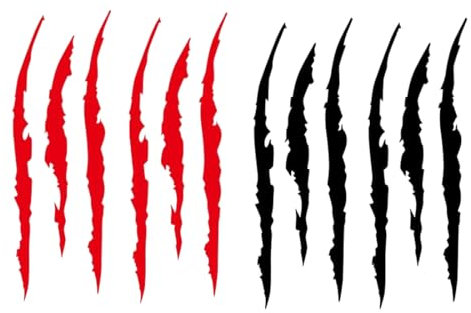 TNSRAY Monster Klaue Aufkleber, 4 Stück Augenbrauen Scheinwerfer Aufkleber Auto Wasserfeste Vinyl Decals Autoaufkleber Dekoration Monster Klaue Aufkleber, Monster Klaue Kratzer Marks Aufkleber Sticker
