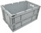 DieKlappbox - Klappbox stabil faltbar, Transportkiste 60L, Made in Germany, TÜV zert., Plastikbox, große Klappkiste mit Griff, 60x40x33 cm, bis 50kg, Hellgrau