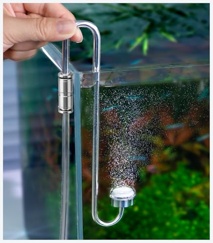 Clscea Aquarium Stainless Steel CO2 Diffuser Atomizer with Integrated Check Valve for Rimless Tanks, DC300-20