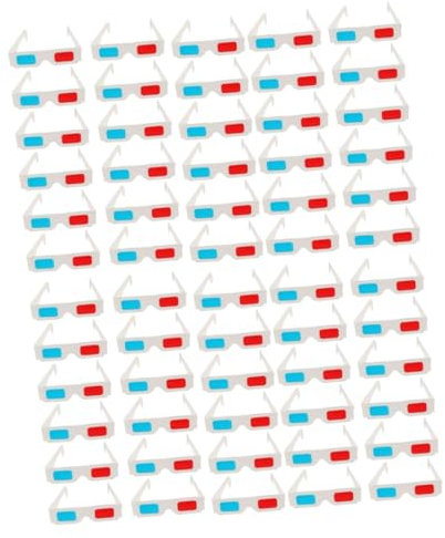 HOMSFOU 60pezzi Occhiali Anaglifici Cartone Confezione Per Film e Video Per Magazines e Feste