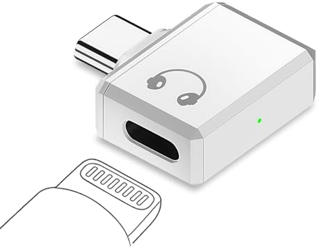 flintronic Lightning till USB C ljudadapter, USB C hane till hona Lightning Support Line Control Ej för laddning/dataöverföring, Hörlurar Hörlursadapter för iPhone16 15 Pro Max Plus/iPad, Galaxy S24